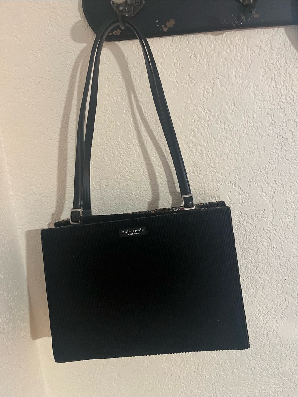 kate spade Black Corduroy Double-Handle Tote